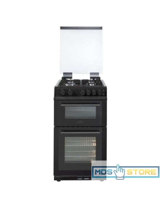 Belling FSG50GDOL 50cm Double Oven Gas Cooker With Lid - Black 444444002