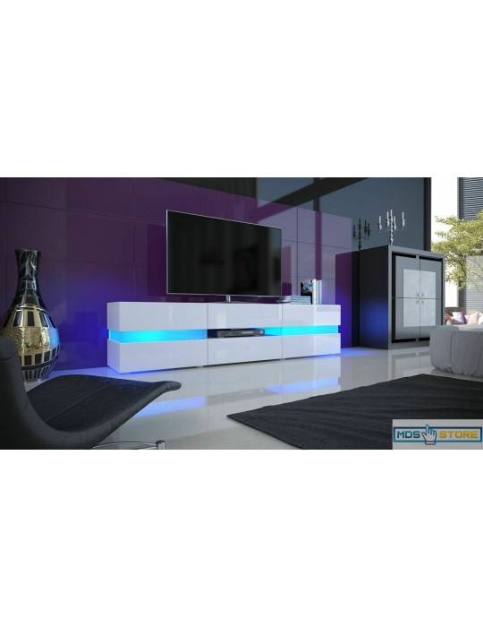  TV High Gloss Front Cabinet With  LED Light  for Living Room Entertainment 