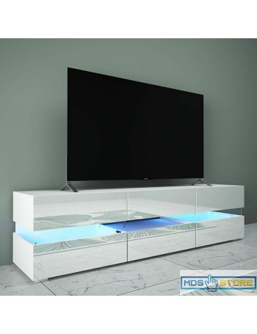  TV High Gloss Front Cabinet With  LED Light  for Living Room Entertainment 