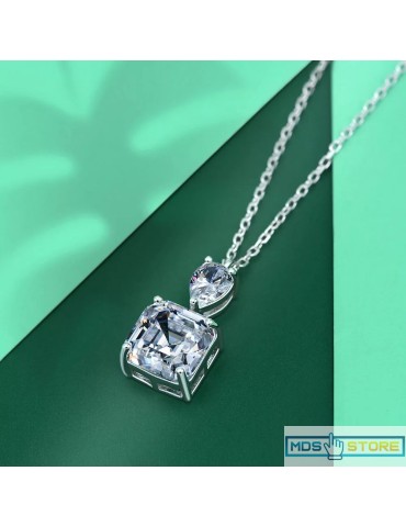 RIA Sterling Silver Necklace with CZ pendant - White